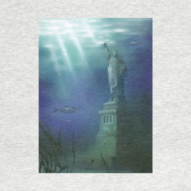 Statue of Liberty Under Water by ScienceSource